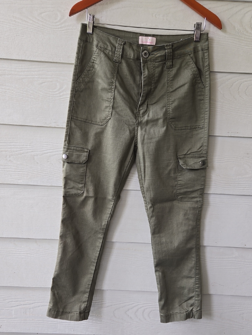Women's Olive Cargo Skinny Jeans - Picture 6 of 6